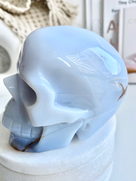 Blue Chalcedony Skull