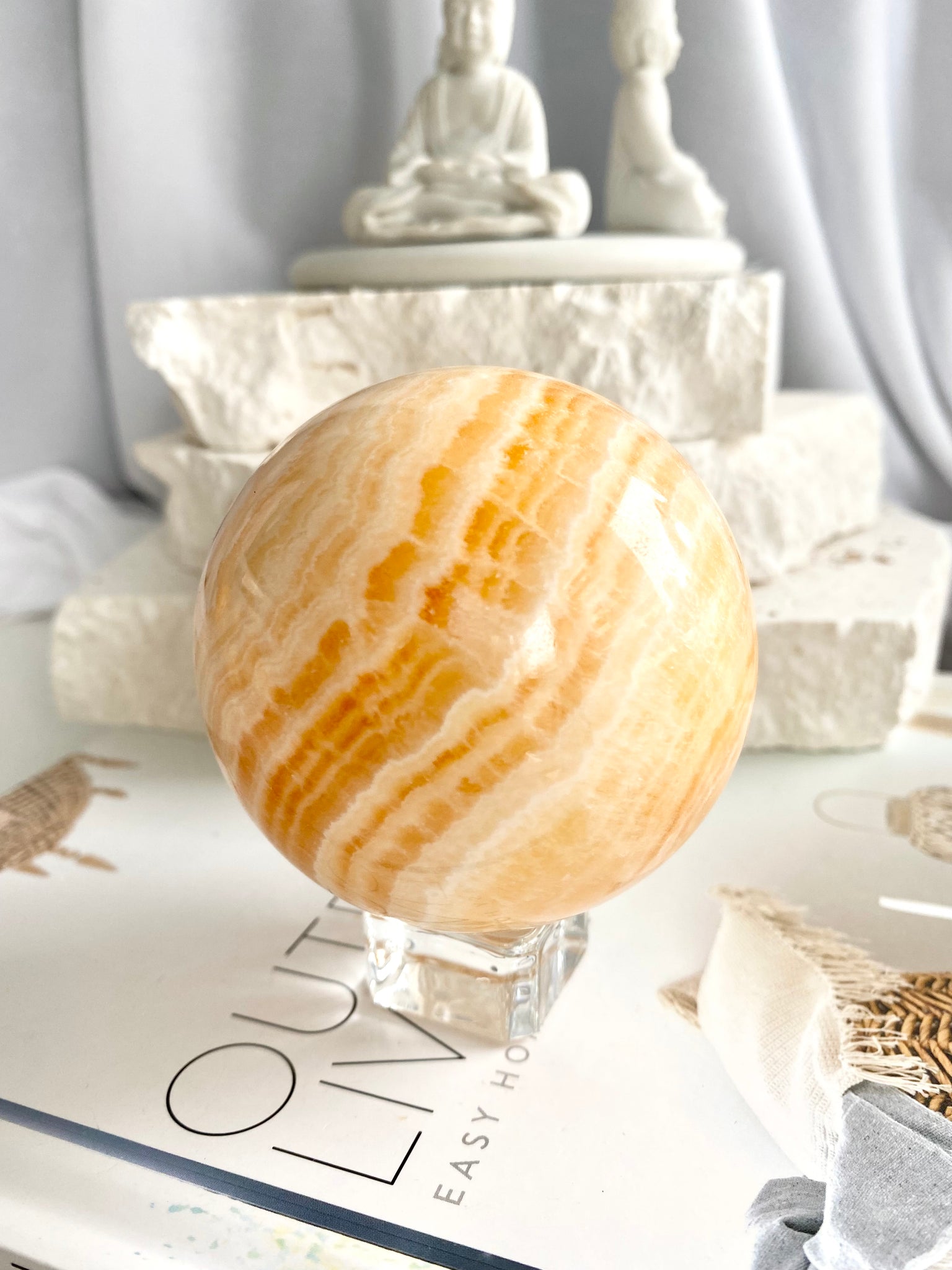 Orange Calcite Sphere #1