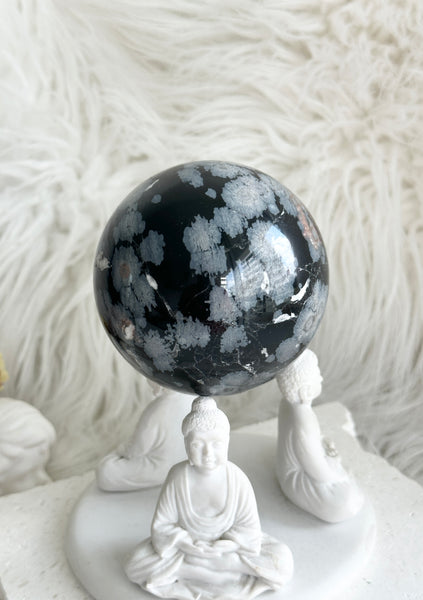 Snowflake Obsidian Sphere #1