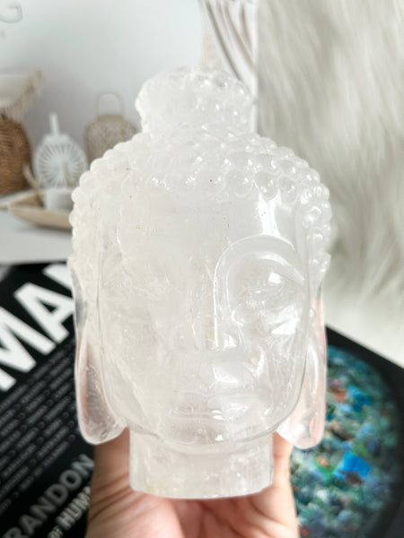 Clear Quartz Buddha Head