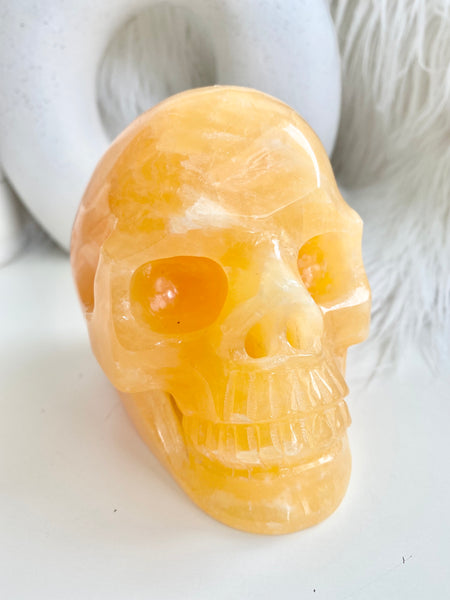 Orange Calcite Skull #2