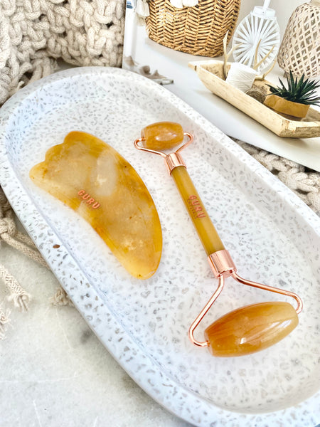 Yellow Aventurine Face Massager Set