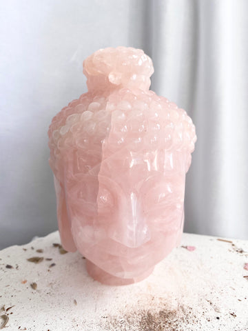 Rose Quartz Buddha Head #7