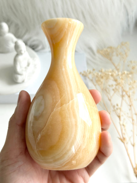 Orange Calcite Vase #6