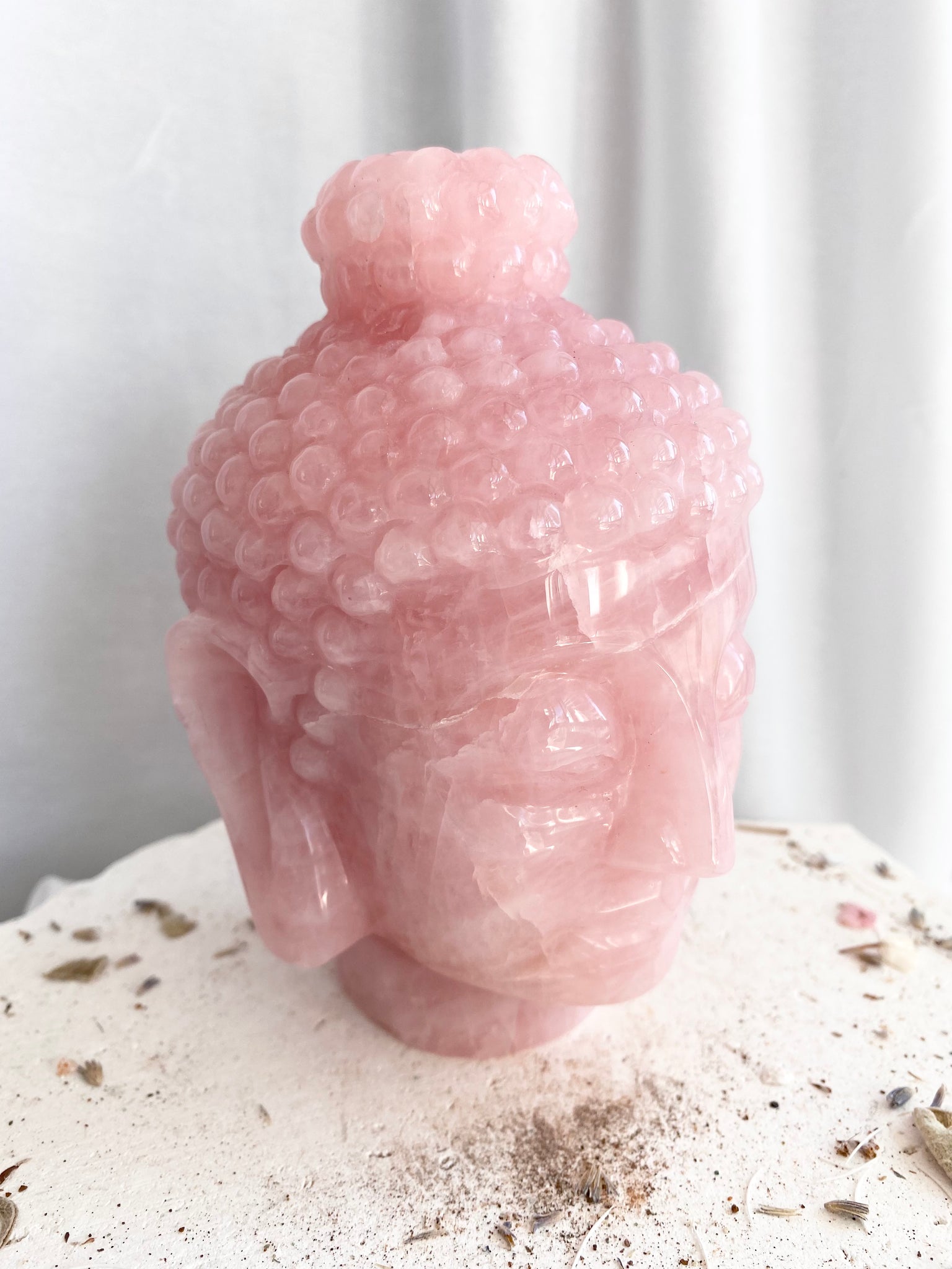 Rose Quartz Buddha Head #2