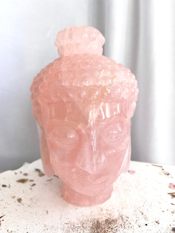 Rose Quartz Buddha Head #3