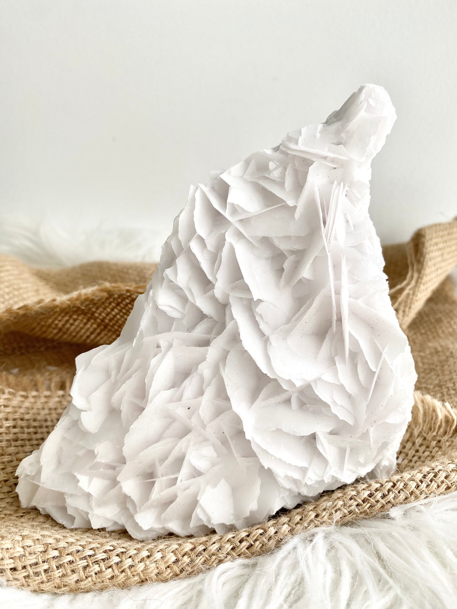 White Flake Calcite Cluster #10
