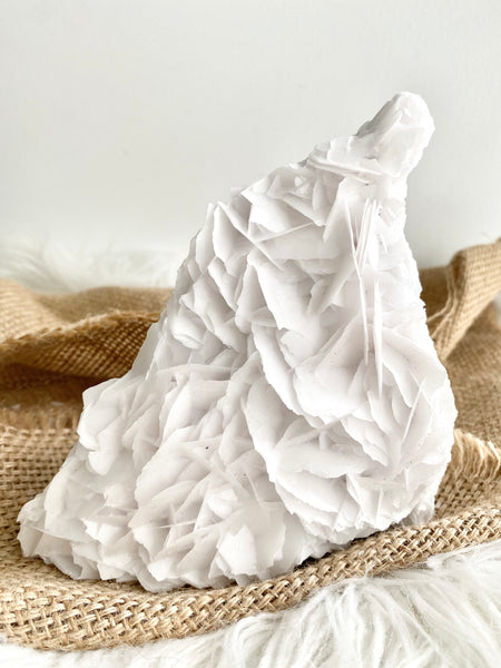 White Flake Calcite Cluster #10