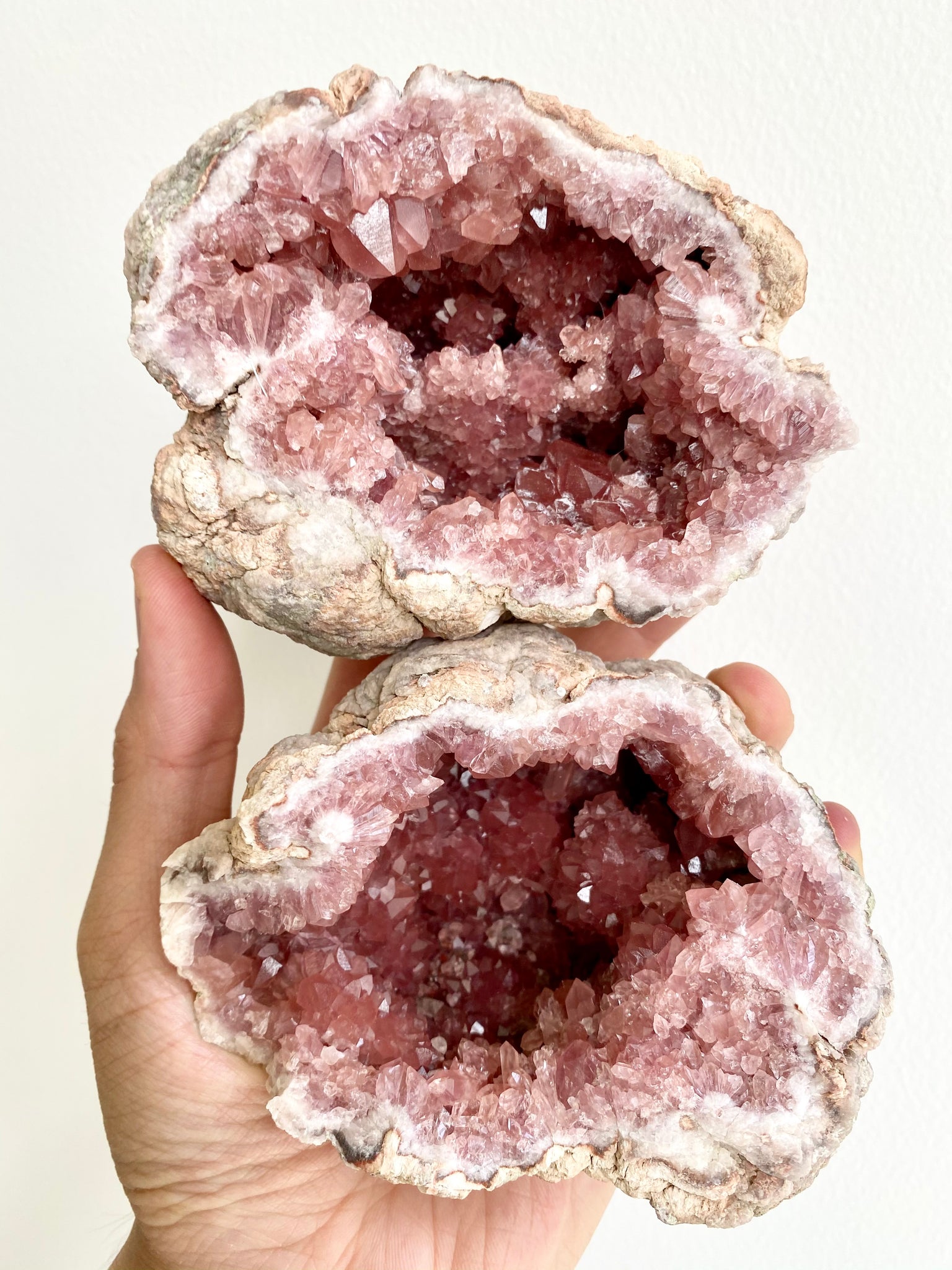 Pink Amethyst Geode PAIR Cluster XXLarge #27