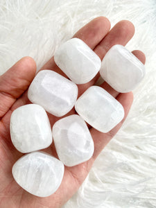 White Calcite Tumbled