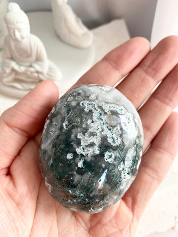 Moss Agate Palm Stone #6