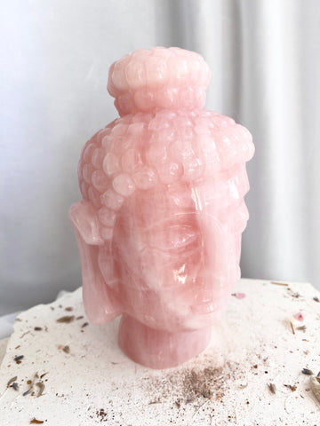 Rose Quartz Buddha Head #1