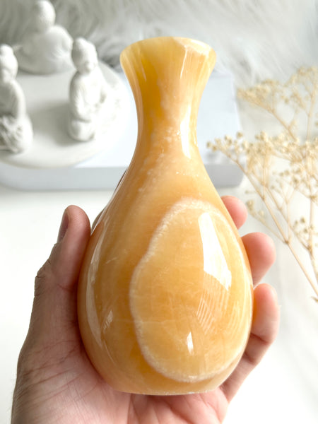 Orange Calcite Vase #7