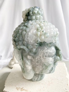 Moss Agate Buddha Head #15