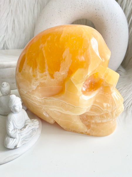 Orange Calcite Skull #1