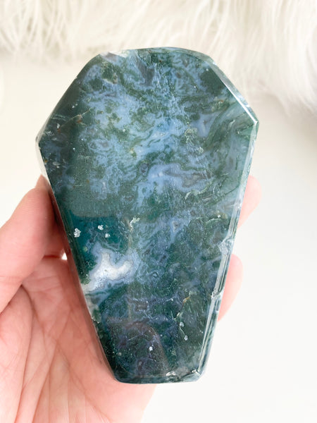 Moss Agate Coffin Bowl #3
