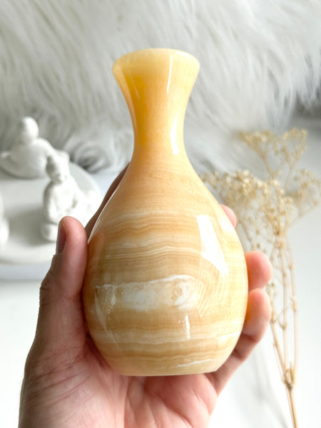 Orange Calcite Vase #4