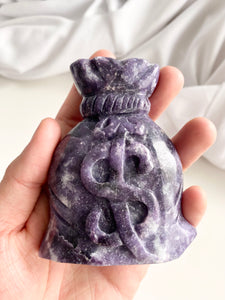 Lepidolite Pouch Carving #1