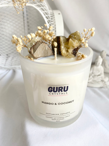 Mango & Coconut - Septarian Infused Candle