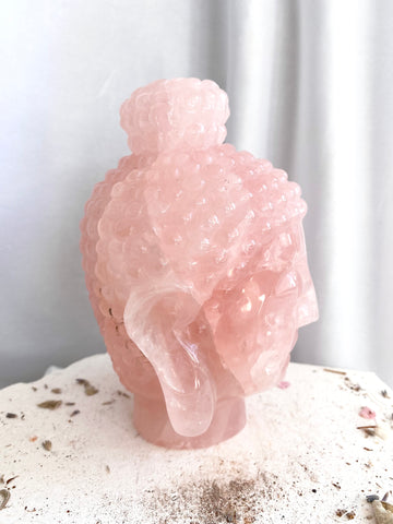 Rose Quartz Buddha Head #4