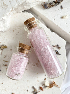 Rose Quartz Chips Bottle