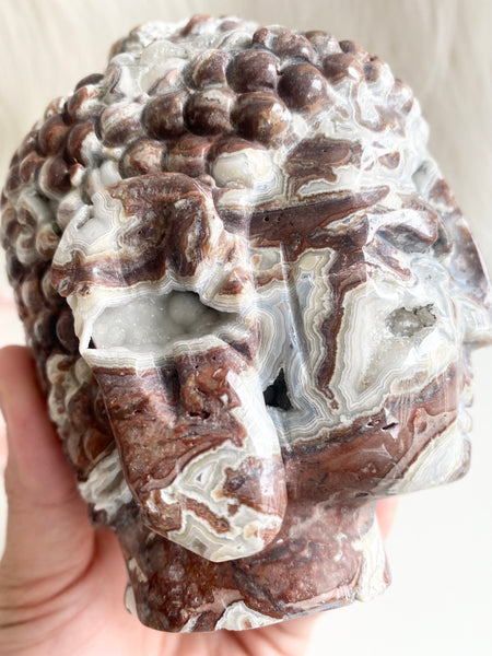 Druzy Mexican Agate Buddha Head #1
