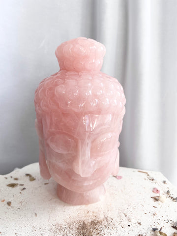 Rose Quartz Buddha Head #8