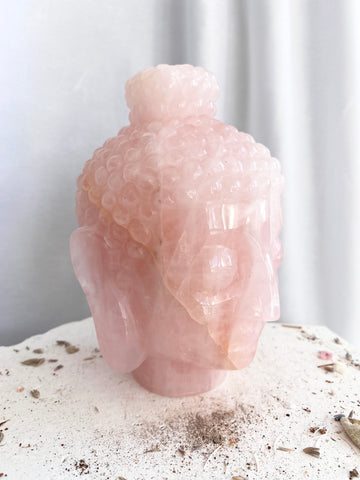 Rose Quartz Buddha Head #5