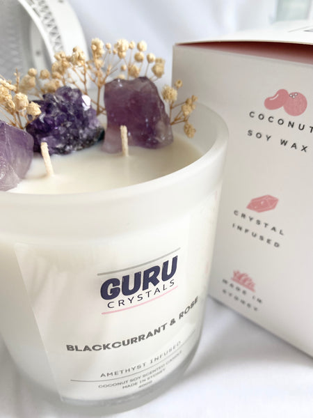 Blackcurrant & Rose - Amethyst Infused Candle