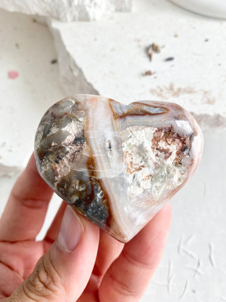 Pink Agate Heart #8