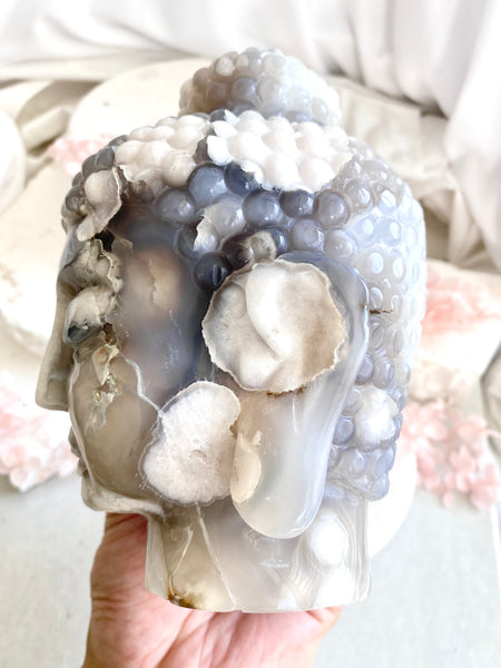 Flower Agate Buddha Head #3