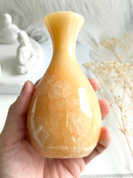 Orange Calcite Vase #6
