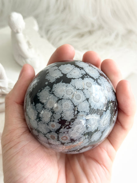 Snowflake Obsidian Sphere #4